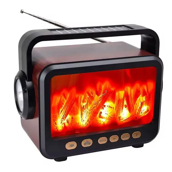 Şömineli Nostaljik Ahşap Radyo