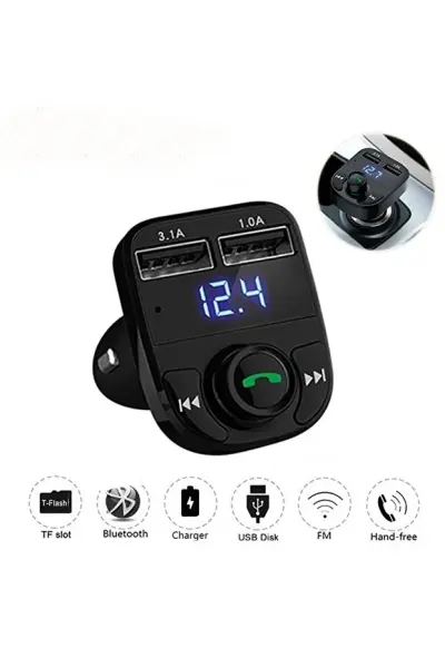 Car x8 Bluetooth Fm Transmitter Araç Kiti